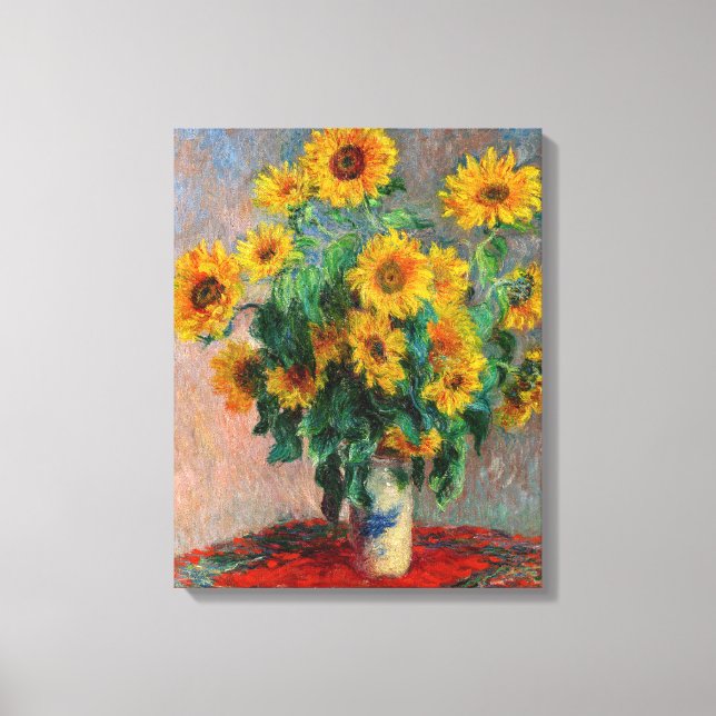 Impressão Em Tela Claude Monet - Buquê de Girassóis (Frente)