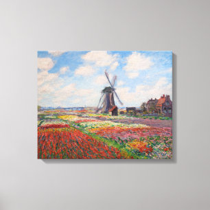 Impressão Em Tela Claude Monet - Campo das Tulipas na Holanda