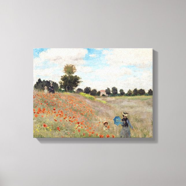 Impressão Em Tela Claude Monet - Campo de Papoulas (Frente)