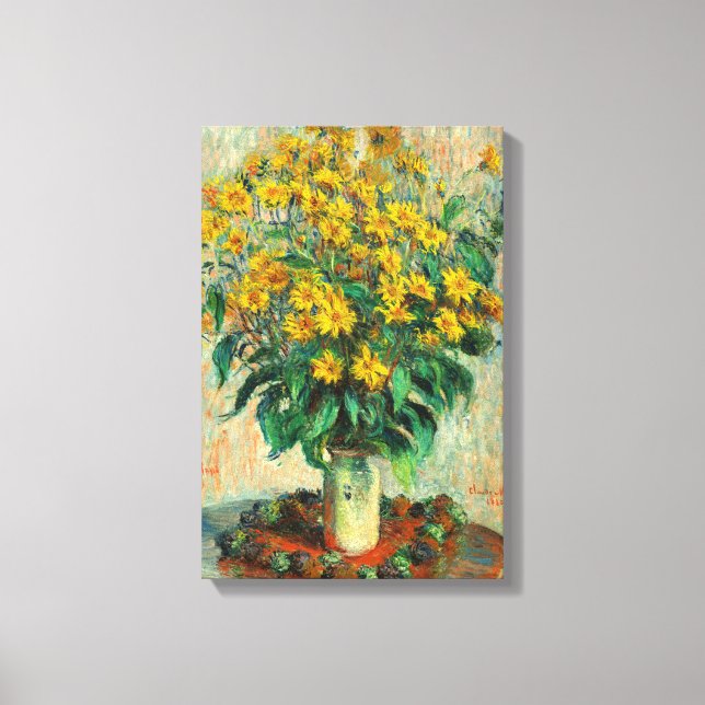 Impressão Em Tela Claude Monet - Flores de Alcachofra de Jerusalém (Frente)
