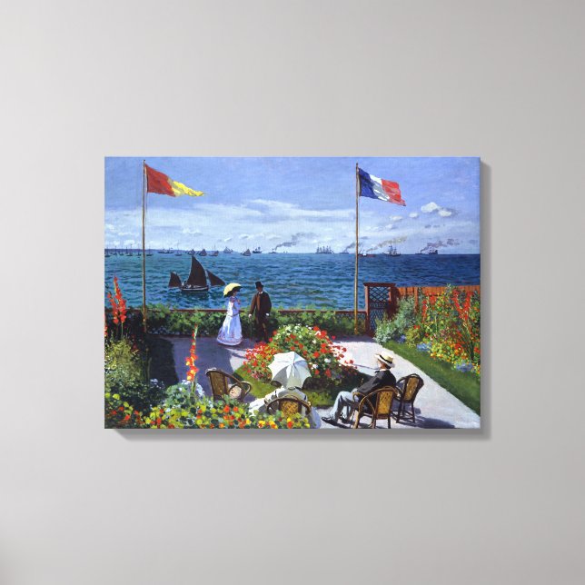 Impressão Em Tela Claude Monet Garden em Sainte-Adresse (Frente)