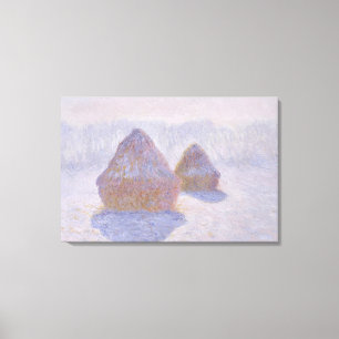 Impressão Em Tela Claude Monet   Haystacks Efeito da neve e do sol