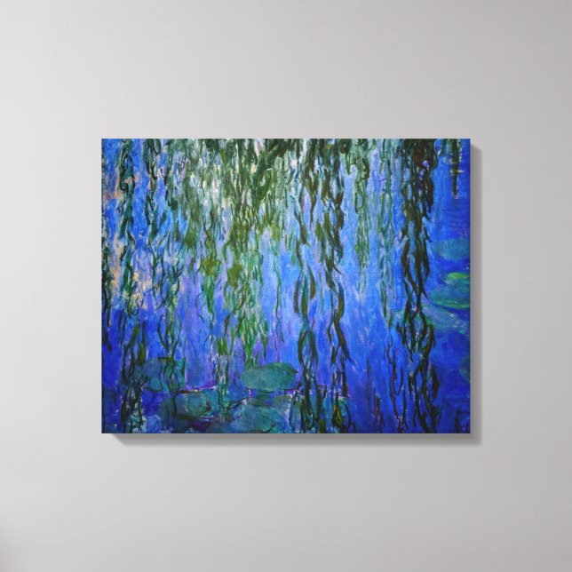Impressão Em Tela Claude Monet - Lírios d'água com salgueiro chorand (Frente)