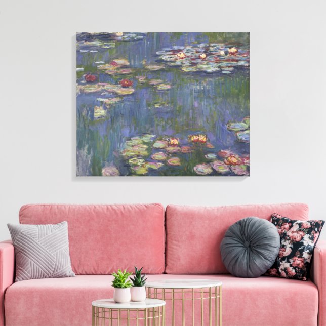 Impressão Em Tela Claude Monet Lírios de Água (Insitu(Sala de estar))