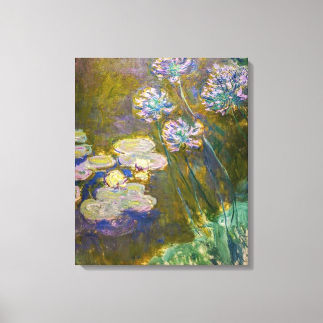 Impressão Em Tela Claude Monet - Lírios e Agapanthus (Frente)