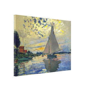 Impressão Em Tela Claude Monet - Navio de vela no Le Petit-Gennevill