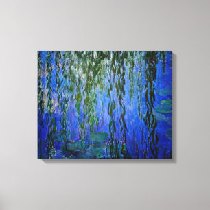 Impressão Em Tela Claude Monet - Nenúfares com salgueiro chorão
