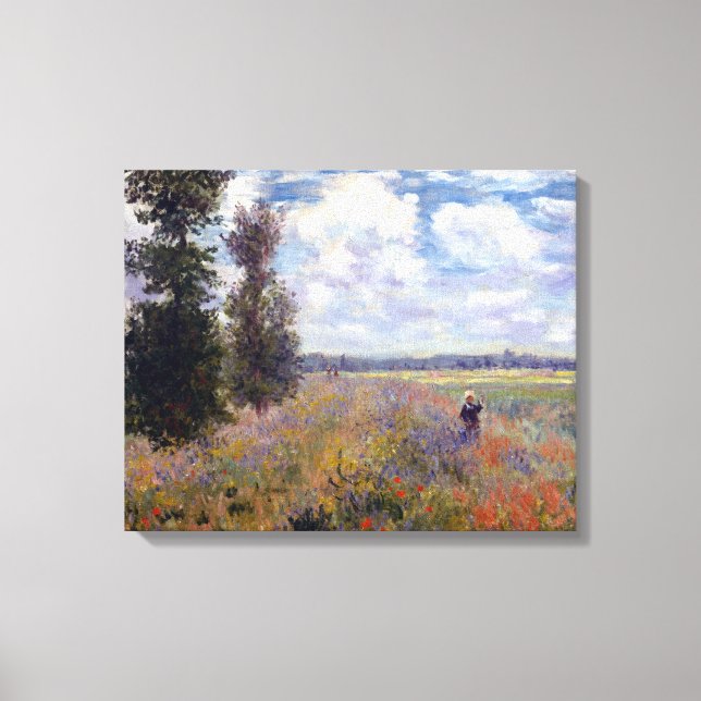 Impressão Em Tela Claude Monet Poppy Fields perto de Argenteuil (Frente)