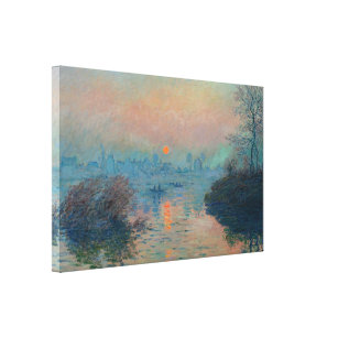 Impressão Em Tela Claude Monet - Sunset sobre o Sena em Lavacourt