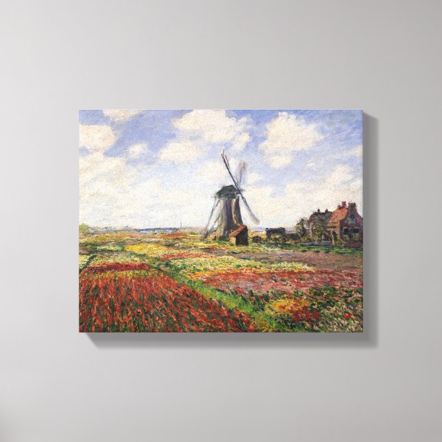 Impressão Em Tela Claude Monet | Tulip Fields Rijnsburg Windmill (Frente)