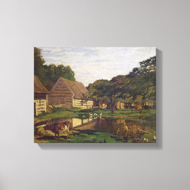 Impressão Em Tela Claude Monet | Um estaleiro agrícola na Normandia (Frente)