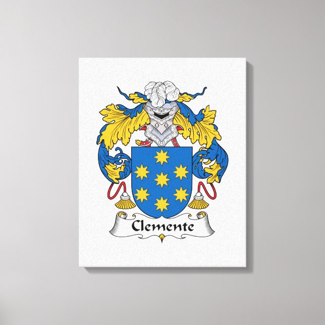 Impressão Em Tela Clemente Family Crest (Frente)