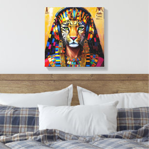 IMPRESSÃO EM TELA CLEOPATRA RAINHA DO NILE-LEOPARDO