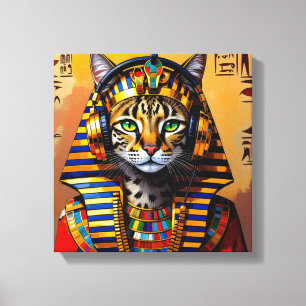IMPRESSÃO EM TELA CLEOPATRA RAINHA DO NILO-GATO-SERVAL
