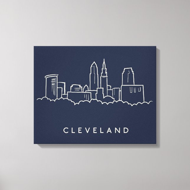 Impressão Em Tela Cleveland Ohio Skyline (Frente)