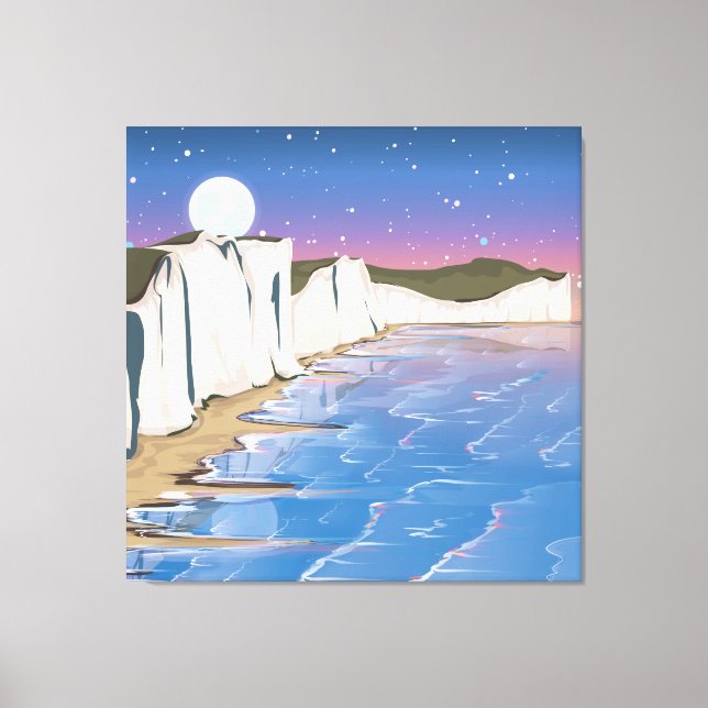 Impressão Em Tela Clipes solares pelo oceano (Frente)