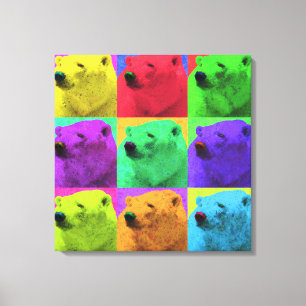 Impressão Em Tela Close up do urso polar de Popart do pop art do
