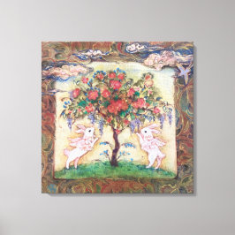 Impressão Em Tela "Cloud Rabbits Tree"プレミアムキャンバスプリント