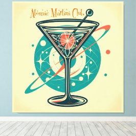 Impressão Em Tela Clube Espacial da Martini Atômica Era Espacial