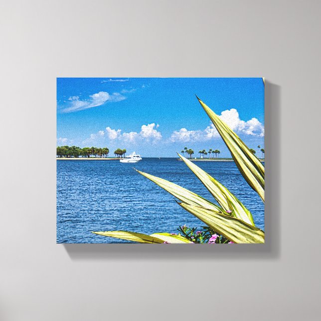 Impressão Em Tela Coastal Waterfront Wall Art Tropical Ocean View (Frente)