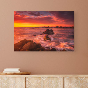 Impressão Em Tela Coastline Sunset Pacific Grove Carmel California