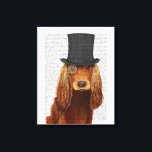Impressão Em Tela Cocker Spaniel, Formal Hound e Chapéu<br><div class="desc">Cocker Spaniel,  Formal Hound e Hat da FabFunky. Possui um spaniel de cabine de cabra vestindo um tofat e um monóculo divertidos. | 191415D</div>