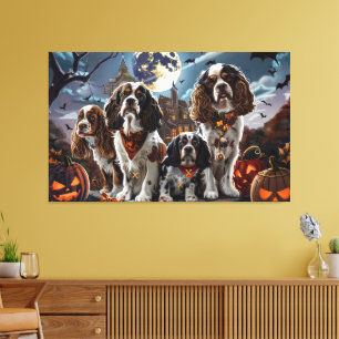 Impressão Em Tela Cocker Spaniel Halloween Assustador