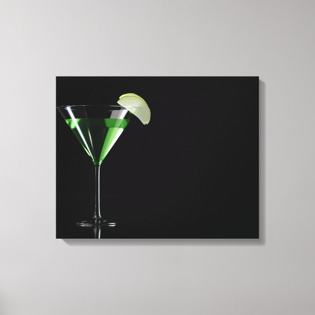 Impressão Em Tela Cocktail verde de miniaplicação com maçã (Frente)