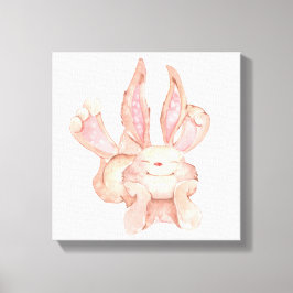 Impressão Em Tela Coelho Bunny Coelho Pintado à Aquarela Sorridente
