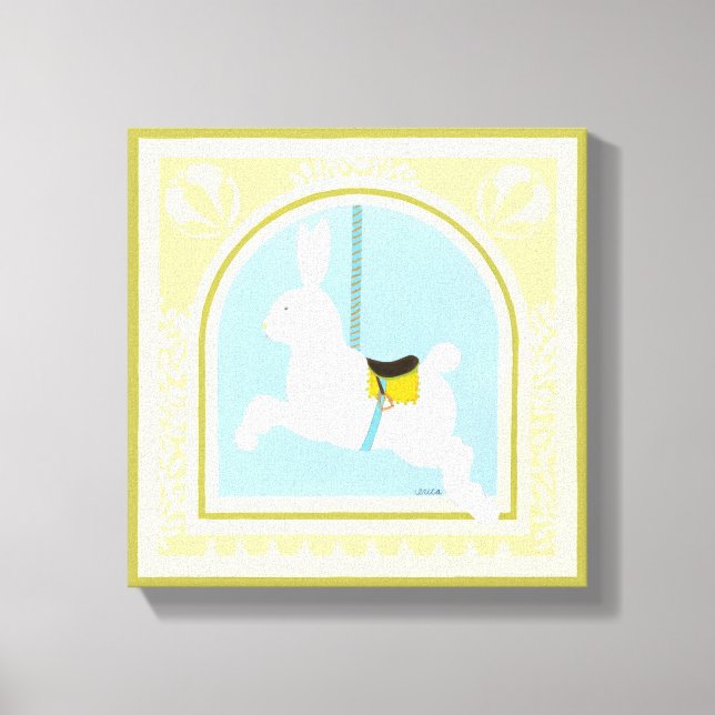 Impressão Em Tela Coelho Carousel de June Erica Vess (Frente)