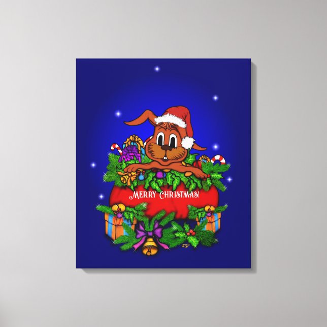 Impressão Em Tela Coelho de Natal (Frente)