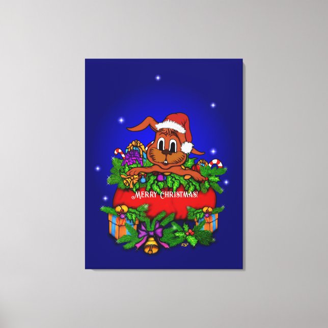 Impressão Em Tela Coelho de Natal (Frente)
