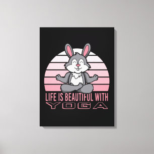 Impressão Em Tela Coelho engraçado fazendo yoga. poses engraçadas de