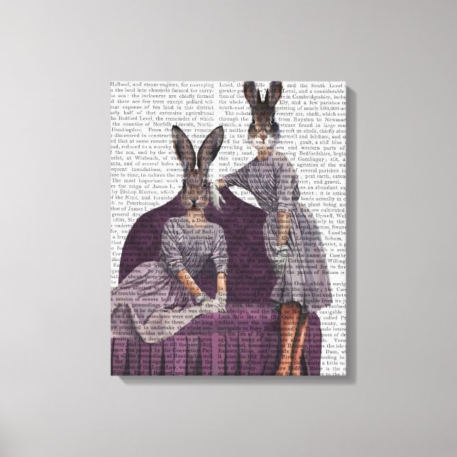 Impressão Em Tela Coelhos de Roxo (Frente)