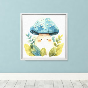 Impressão Em Tela Cogumelo Aquarela Caprichoso