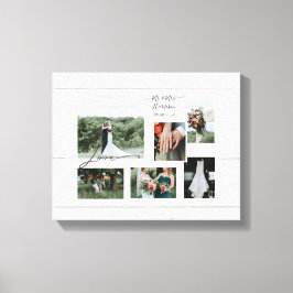 Impressão Em Tela Colagem 6 Fotografias de Casamento Rustic Wood Scr