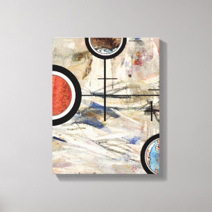 Impressão Em Tela colagem da arte abstracta, meios mistos e aguarela