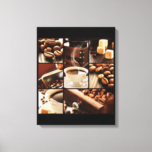 Impressão Em Tela Colagem de Café (Frente)