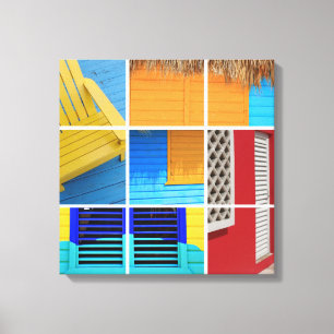 Impressão Em Tela Colagem de Caribe