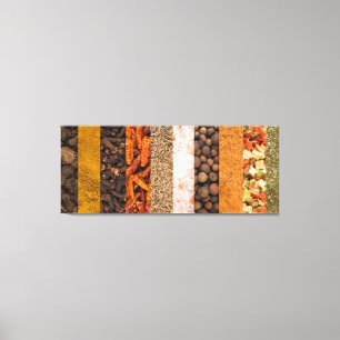 Impressão Em Tela Colagem de especiarias e ingredientes de comida