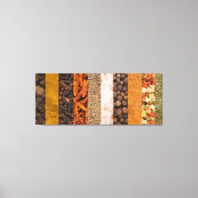 Impressão Em Tela Colagem de especiarias e ingredientes de comida (Frente)