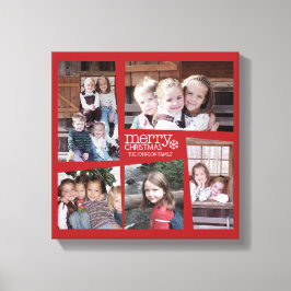 Impressão Em Tela Colagem de Feriados de 5 Fotos Retro Joy and Peace