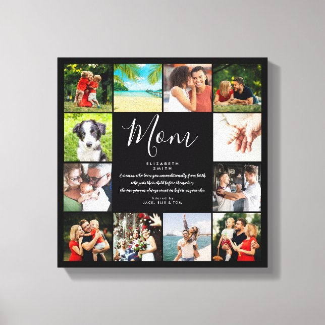 Impressão Em Tela Colagem De Fotografias A Preto E Branco 12 (Frente)