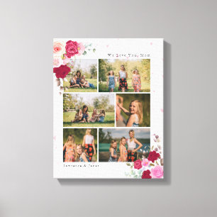 Impressão Em Tela Colagem de Fotografias Botânica Branca Suave Mãe