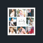 Impressão Em Tela Colagem de Fotografias da Família 8 Personalizada<br><div class="desc">Design moderno e elegante imprimiu tela de desenho da Colagem de Fotos da Família 8 Personalizada de Caligrafia Personalizada que pode ser personalizada com seu texto. Veja a Design de Arte Gráfica para outros produtos que combinam com este design!</div>