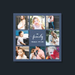 Impressão Em Tela Colagem de Fotografias da Família 8 Personalizada<br><div class="desc">Design moderno e elegante imprimiu tela de desenho da Colagem de Fotos da Família 8 Personalizada de Caligrafia Personalizada que pode ser personalizada com seu texto. Veja a Design de Arte Gráfica para outros produtos que combinam com este design!</div>