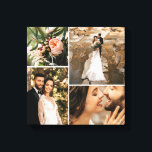 Impressão Em Tela Colagem de Fotografias da Família de Casamentos El<br><div class="desc">Faça sua própria tela de manutenção com esta elegante e minimalista arte de colagem de fotos da família de casamento. Personalize com 4 fotos favoritas de sua celebração e faça dela uma peça de arte de parede tesourada por muitos anos.</div>