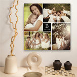 Impressão Em Tela Colagem de Fotografias do Monograma 4 da Família d<br><div class="desc">Colagem de 4 fotos organizada em um layout minimalista com o quadrado central com a primeira letra/alfabeto do nome da sua família, impressão. Este simples impressão de arte minimalista e moderno é adequado para um bebê, um formando, um aniversário de marcos, um querido animal de estimação, um casamento ou qualquer...</div>