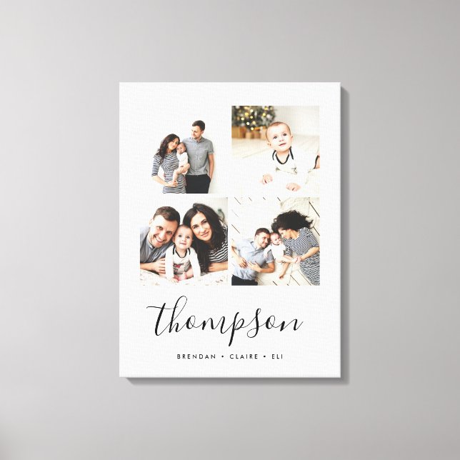 Impressão Em Tela Colagem de Fotografias do Monograma da Família Mod (Frente)