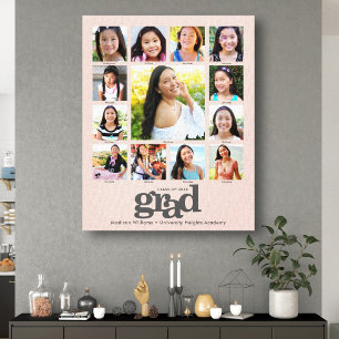 Impressão Em Tela Colagem de Fotografias K-12 - Graduação Cor-de-Ros